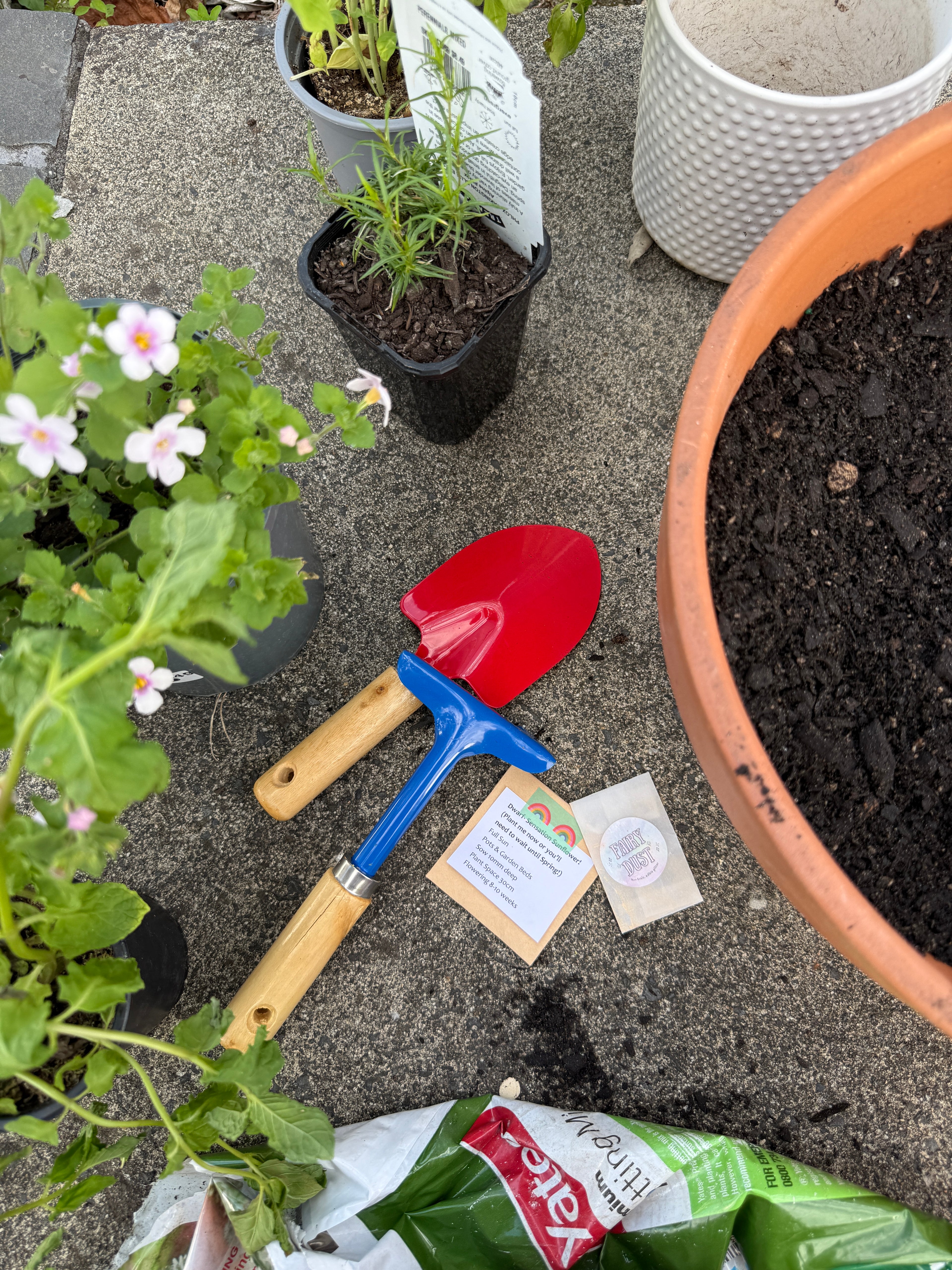 Fairymail Gardening Tools and Sunflower Seeds